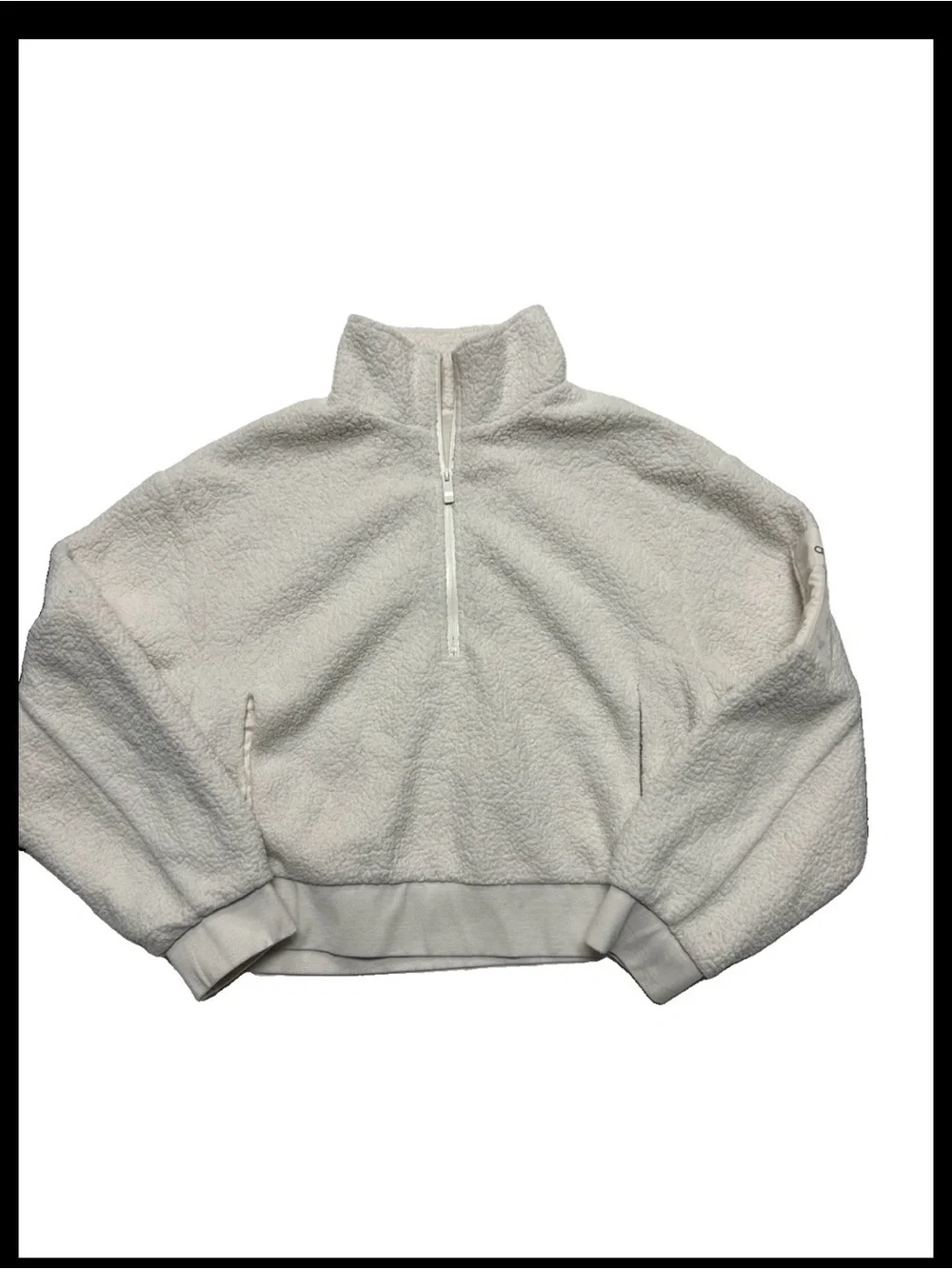 Alo Yoga Solstice Women's White Half Zip Micro Sherpa Sweater Size XL Chest 44”